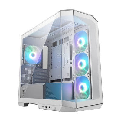 CASE GAMER MSI MAG PANO M100R PZ - MICROATX TOWER - WINDOWED SIDE PANEL (TEMPERED GLASS) - NO POWER SUPPLY (ATX) - WHITE - USB/AUDIO - MB - MSI - PANO100LPZWHT