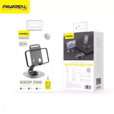 SOPORTE PARA TELEFONO PAVAREAL T11 GRIS, ALUMINIO, PLEGABLE, AJUSTE LIBRE
