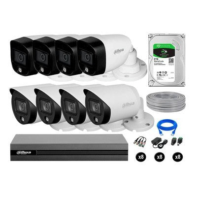 KIT 8 CAMARAS TUBO 1080P