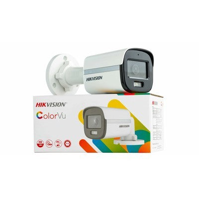 CAMARA TUBO HIKVISION COLORVU 2MP EXT. IP67 MICROFONO METALICA COLOR 24/7 LED 20M DS-2CE10DF0T-LFS GARANTIA 12 MESES