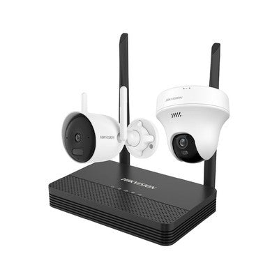 KIT NVS 4MP/5MP HIKVISION VISIÓN NOCTURNA WIFI CON CÁMARA TIPO BALA Y TORRETA