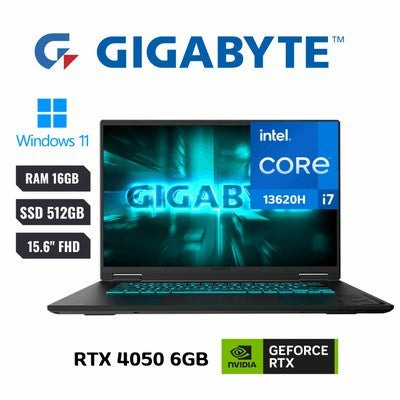 LAPTOP GIGABYTE A16 INTEL CORE I7-13620H (13VA) 16GB RAM MEMORY SSD 512GB NVIDIA GEFORCE RTX 4050 6GB VRAM 15.6 (1920 X 1080) 165HZT  FULL HD SCREEN WINDOWS 11 HOME - CMHI2US893SH