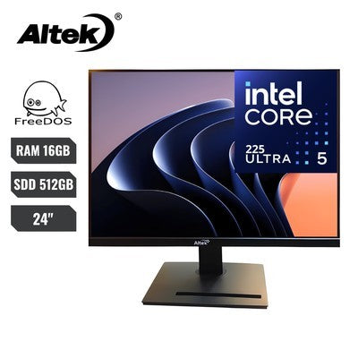 AIO ALTEK 24" 241AIOPC INTEL ULTRA 5 225 H810 512 GB SSD/ 16 GB DDR4 3200 GHZ  / (INCLUYE TECLADO Y MOUSE INALAMBRICO) FREE DOS -241AIOPCULTRA5