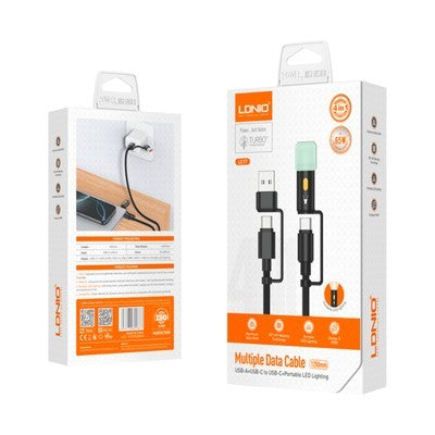 CABLE LDNIO LC17 1.2M 4EN1 TC-USB + TC-LED