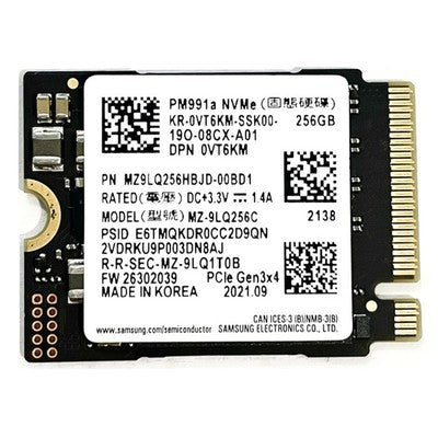 SSD 256GB SAMSUNG PM991A M.2 NVME PCIE GEN 3 MZ9LQ256HBJD-00BD1 GARANTIA 6 MESES SIN EMPAQUE