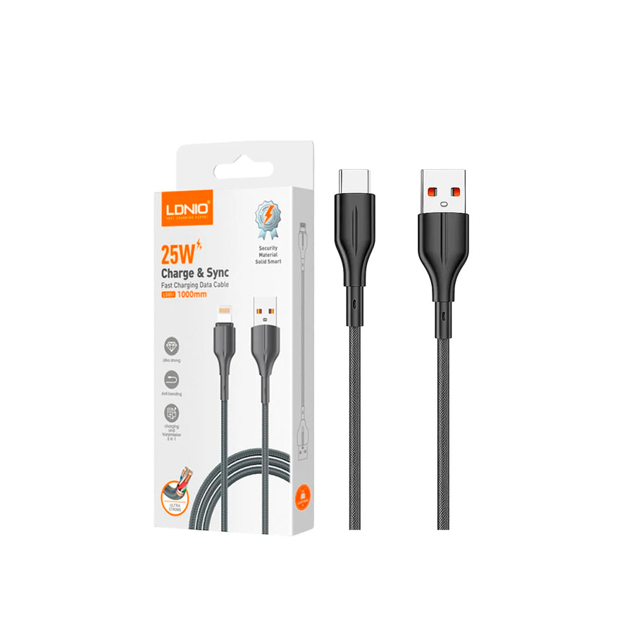 CABLE LDNIO LS851 1M 25W USB-TC - BLACK