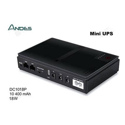MINI UPS PARA ROUTER DC1018P 10400 MAH 18W 5V / 2A 9V / 2A 12V +1*P/USB-A 5V/2A + 1*P/POE(15V/24V)  / 2A GARANTIA 6 MESES