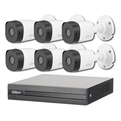 KIT 6 CAMARAS TUBO METALICA 720P HD