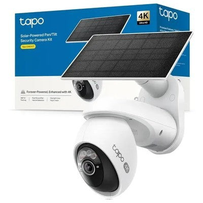 CÁMARA DE SEGURIDAD TP-LINK TAPO C660 KIT 360° 4K EXT. IP65 + PANEL SOLAR DET. PERS/SEGUIMIENTO IA COLOR 24/7 STARLIGHT BATERIA 10000 MAH ALEXA/GOOGLE SUPP. MICROSD 512GB GARANTIA 12 MESES