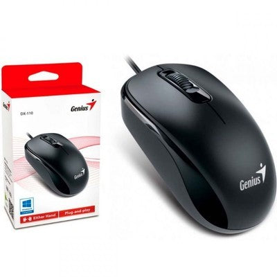 MOUSE GENIUS DX-110 NEGRO 3 BOTONES DPI 1200 USB-C GARANTIA 12 MESES