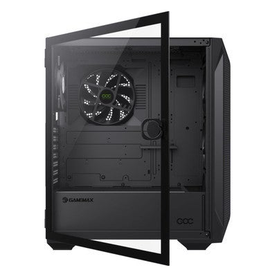 CASE GAMEMAX BRUFEN COC BK E-ATX USB-C/3.0/2,0 FAN ARGB (FRONT 3*12CM, POST 1*12CM) FAN COC 14CM CHASIS, LAT. VIDRIO TEMP. FRONTAL MALLA AURA SYNC INCL CONTROLADOR ARGB + CONTROL GARANTIA 12 MESES