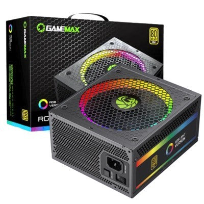 FUENTE DE PODER GAMEMAX RGB-1050 PRO (5.1) BK FULL MODULAR 80+ GOLD, (ATX3.0/3.1 PCIE5.0/5.1) FAN 14CM ARGB 25 MODOSGARANTIA 12 MESES
