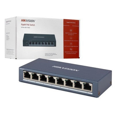 SWITCH HIKVISION 8 PUERTOS GIGABIT PLUG & PLAY DS-3E0508D-O GARANTIA 12 MESES
