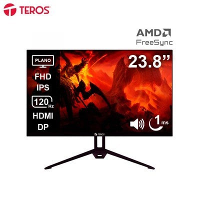 MONITOR TEROS TE-2415S 24” PLANO IPS GAMING 1920X1080 FHD 120HZ - 1MS DP - HDMI - DISPLAYPORT - TE-2415S