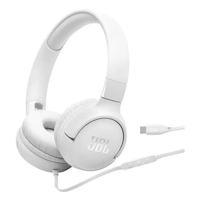 AUDIFONOS JBL CON CABLE WHITE TUNE 520C 96 KHZ MICRO INTEGRADO CABLE 1M USB-C JBLT520CWHTAM GARANTIA 12 MESES