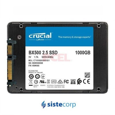 DISCO SOLIDO 1TB CRUCIAL BX500 2.5" CT1000BX500SSD1