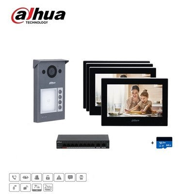KIT VIDEOPORTERO IP 2 DEPARTAMENTOS + 2 PANTALLAS IP WIFI 7"