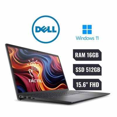 LAPTOP DELL DC15255 AMD RYZEN 7 7730U (7TH) (13VA EN INTEL) RAM 16GB SSD 512 GB PANTALLA 15.6" FHD (1920X1080) *TOUCH* WINDOWS 11 HOME INGLES DARK NEGRO - LDC15255-A117BLK-PUS - G8MK9