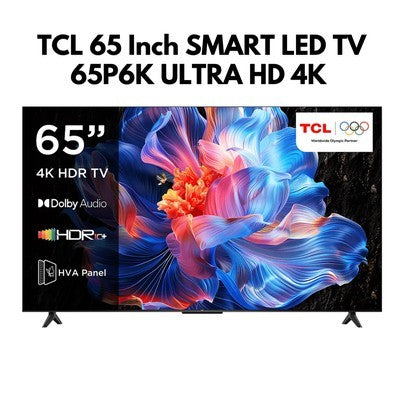 TELEVISOR TV TCL 65" 65P6K LED 4K HDR SMART HDR 10+ GOOGLE TV BT 5.0 WIFI USB 3.0 HDMI 2.1
