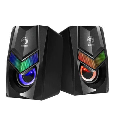 PARLANTES PC MARVO SG-118 BK HAVOC RGB 2*3W JACK 3.5MM + USB 1.2M GARANTIA 12 MESES