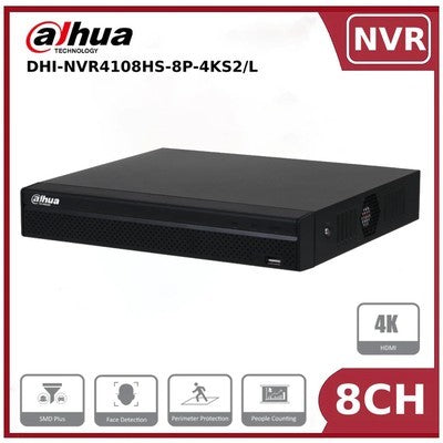 NVR DAHUA GRABADOR DE VÍDEO EN RED COMPACTO DE 8 CANALES, 1U, 1 DISCO DURO