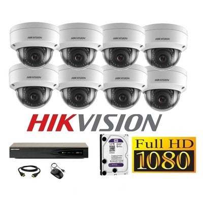 KIT 8 CAMARAS DOMO COLOR/AUDIO 1080P