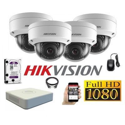 KIT 4 CAMARAS DOMO COLOR/AUDIO 1080P