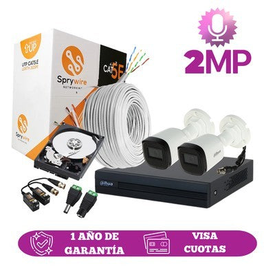 KIT 2 CÁMARAS CON AUDIO 2MP