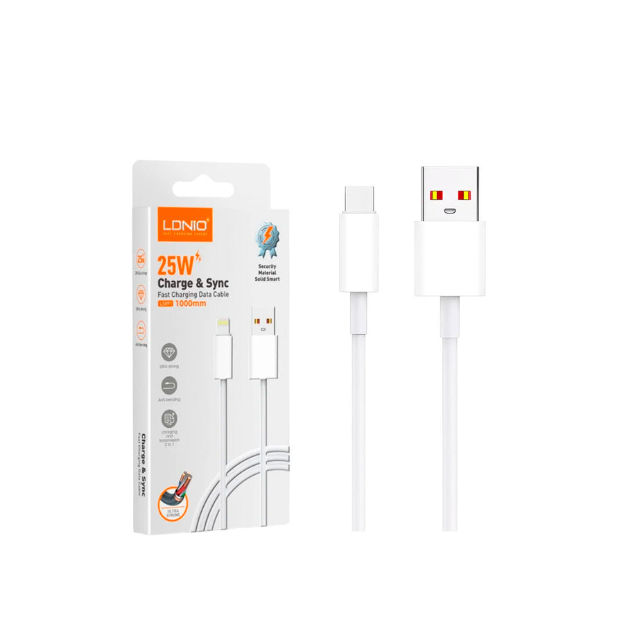CABLE LDNIO LS891 1M 25W USB-TC - WHITE