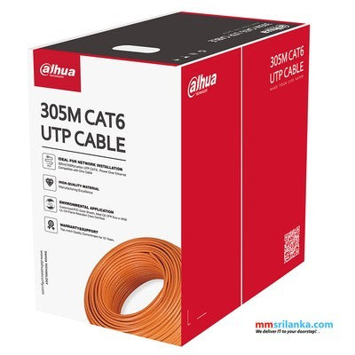 CABLE UTP CAT6 INT. DAHUA 305M COBRE 100% 24AWG CHAQUETA BLANCA GIGABIT ETHERNET DH-PFM920I-6UN-CN GARANTIA 12 MESES