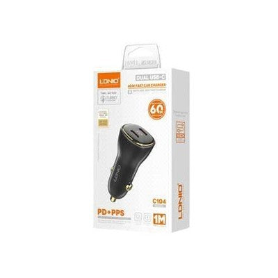 CARGADOR VEH. LDNIO C104 60W 2P PD+PD + CAB TC-TC