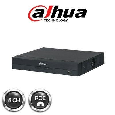 NVR DAHUA GRABADOR DE VÍDEO EN RED WIZSENSE DE 8 CANALES, 1U Y 2 DISCOS DUROS