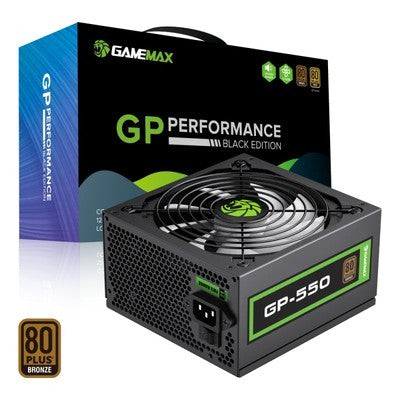 FUENTE DE PODER GAMEMAX 550W GP-550 BK 80 + BRONCE FAN 12 CM 12 V GARANTIA 12 MESES
