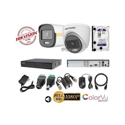 KIT 2 CAMARAS TUBO COLOR/AUDIO 1080P