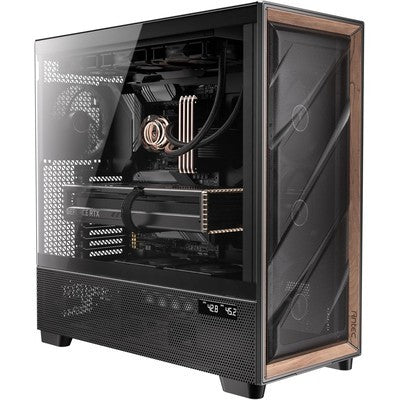 CASE GAMER ANTEC FLUX PRO, 6 X PWM FANS INCLUDED, HIGH-AIRFLOW FRONT PANEL WITH WALNUT WOOD, ISHIFT PSU 90 DEGREE MOUNT, USB3.0 X 2, TYPE-C, 420MM RADIATOR SUPPORT, TEMP. DISPLAY, FULL-TOWER E-ATX PC CASE (BLACK) | SKU CA-FLUXP - CS - CA-FLUXP - ANTEC - 7