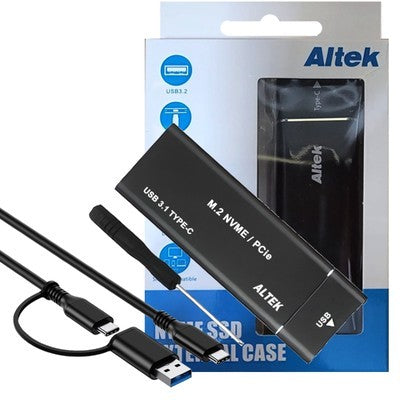 CAPSULA ALTEK NVME USB 3.2/TIPO C 10 GBPS ALUMINIO GARANTIA 12 MESES