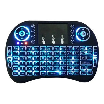 MINI TECLADO ENV PORTABLE CON PANEL TACTIL TOUCHPAD RGB COMPATIBLE SMART TV, PC, ANDROID, XBOX360, PS3, TV BOX, 1BENV9513 GARANTIA 12 MESES