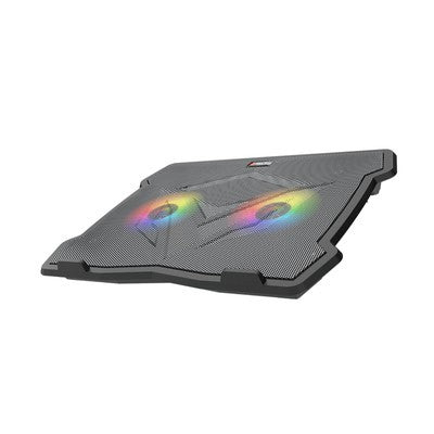 VENTILADOR PARA LAPTOP MEETION MT-CP2020 2FAN RGB CONEXION USB DOBLE DISEÑO ERGONOMICO - ME-CP2020