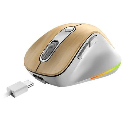 MOUSE GENIUS ERGO 9000S INALAMBRICO RECARGABLE WOOD ERGONOMICO VERTICAL RGB