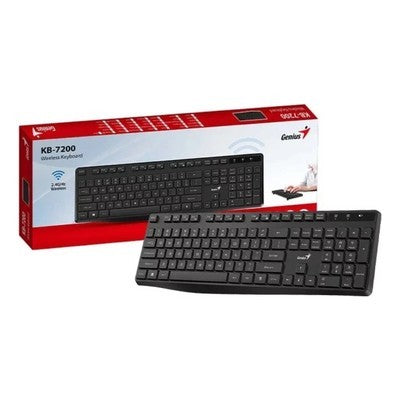 TECLADO GENIUS KB-7200 SP BK SLIM INALAMBRICO AI COPILOT SILENCIOSO USB 2,0 GARANTIA 12 MESES