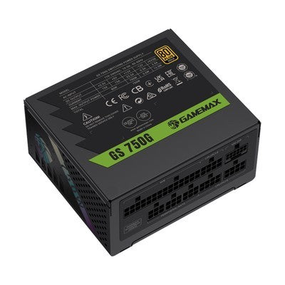 FUENTE DE PODER GAMEMAX 750W GS-750G BK SFX FULL-MODULAR 80+ GOLD FAN 9CM 100-240V ATX3.1 COMPACTA 12.5CM*11CM*6.5CM GARANTIA 12 MESES