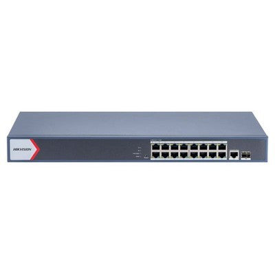 SWITCH HIKVISION DS-3E1518P-EI POE 16 CH 10/100/1000MB + 1 10/100/1000MB +  1 FIBRA GIGABITE 230W - DS-3E1518P-EI