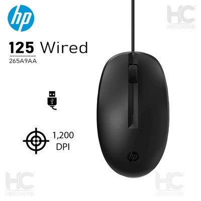 MOUSE HP INC MOUSE HPINC/HP 125 WIRED - 195161439049 - 265A9UTCL