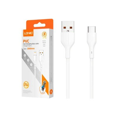 CABLE LDNIO LS842 2M 25W USB-TC - WHITE