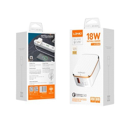 CARGADOR LDNIO A1204Q 18W 1P USB + CAB  USB-TC