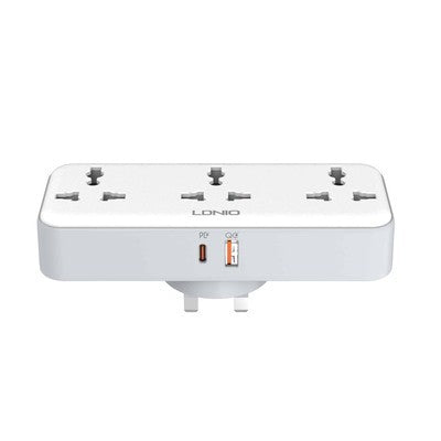 CORTAPICOS LDNIO SC3319 65W 3P 2USB+1PD + 3TOMAS CUBO 6 EN 1 BLACK