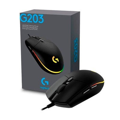 MOUSE LOGITECH GAMING G203 NEGRO ALAMBRICO RGB LIGHTSYNC G-HUB - 910005790