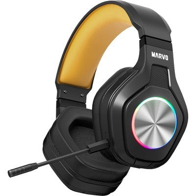 HEADPHONE MARVO HG9084W PULZ 80W BK TRI-MODE 2.4G/USB-C/BT MICROF. DESMONTABLE, RGB 1000MAH S5/PS4/XBOX ONE/PC GARANTIA 12 MESES