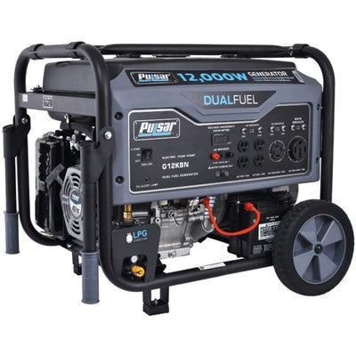 GENERADOR ELECTRICO A GASOLINA AMERICANO PULSAR 12,000W (12KW) DUAL FUEL (GASOLINA, GAS DOMÉSTICO Y PROPANO) (EPA CERTIFICATION) (ELECTRIC START) (VOLTAGE OUTPUT (V) 12-120-240) (AMPERAGE OUTPUT (A) 20-30-50) (10W30) (457 CC ENGINE) - G12KBN - 81472602459