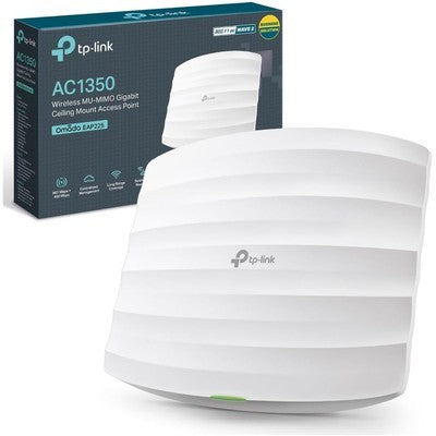 ACCESS POINT TP-LINK EAP225 GIGABIT AC1350 MONTAJE EN TECHO OMADA DUAL BAND (2.4GHZ: 450MBPS Y 5GHZ: 867MPBS) PUERTO RJ45 GARANTIA 12 MESES